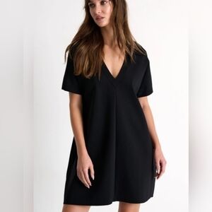 Zara Black Mini V-Neck Dress. Oversized. Size S. Fits M as Well.